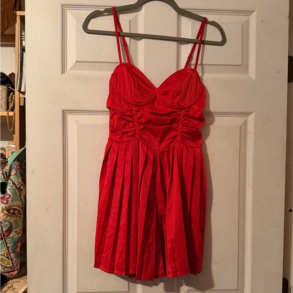 PrettyLittleThing Scarlet Spaghetti Strap Dress